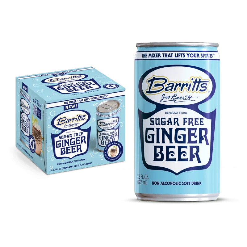 Barritts Sugar Free Ginger Beer 7.5OZ 4PK Can