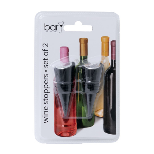 BARY3 Black Soft Wine Stoppers 2PK BAR-0756