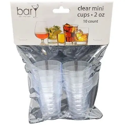BARY3 Clear Mini Cups 2OZ 10PK BAR-0233