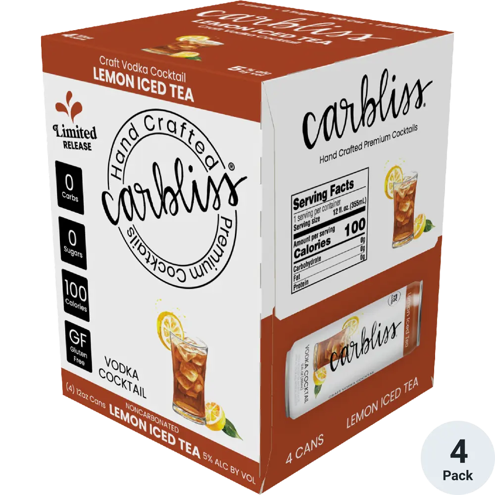 Carbliss Vodka Lemon Iced Tea 4PK