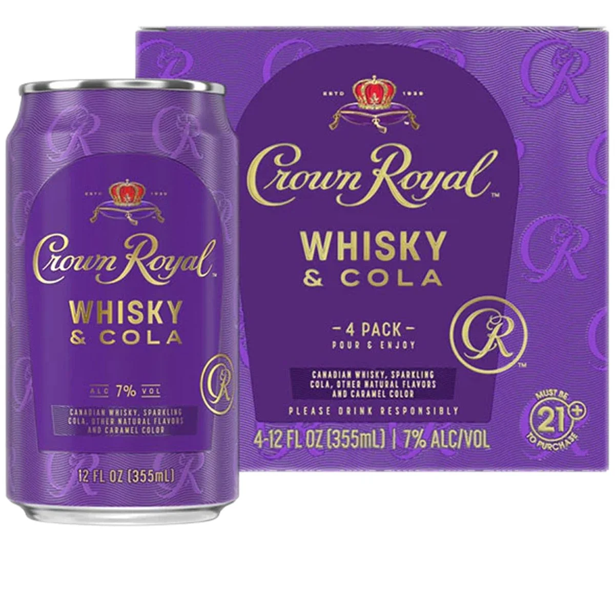 Crown Royal Cktl Whisky Cola 4PK