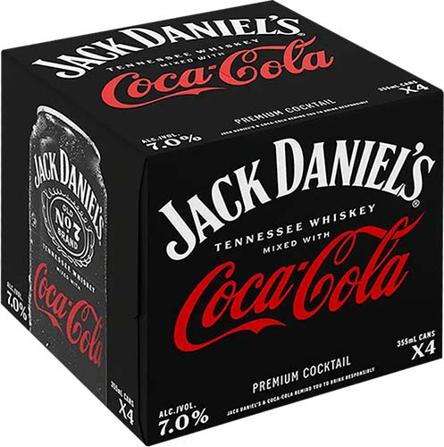 Jack Daniels RTD Whiskey Cola 4PK