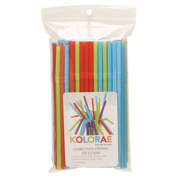 Kolorae Jumbo Flex Straws 100CT