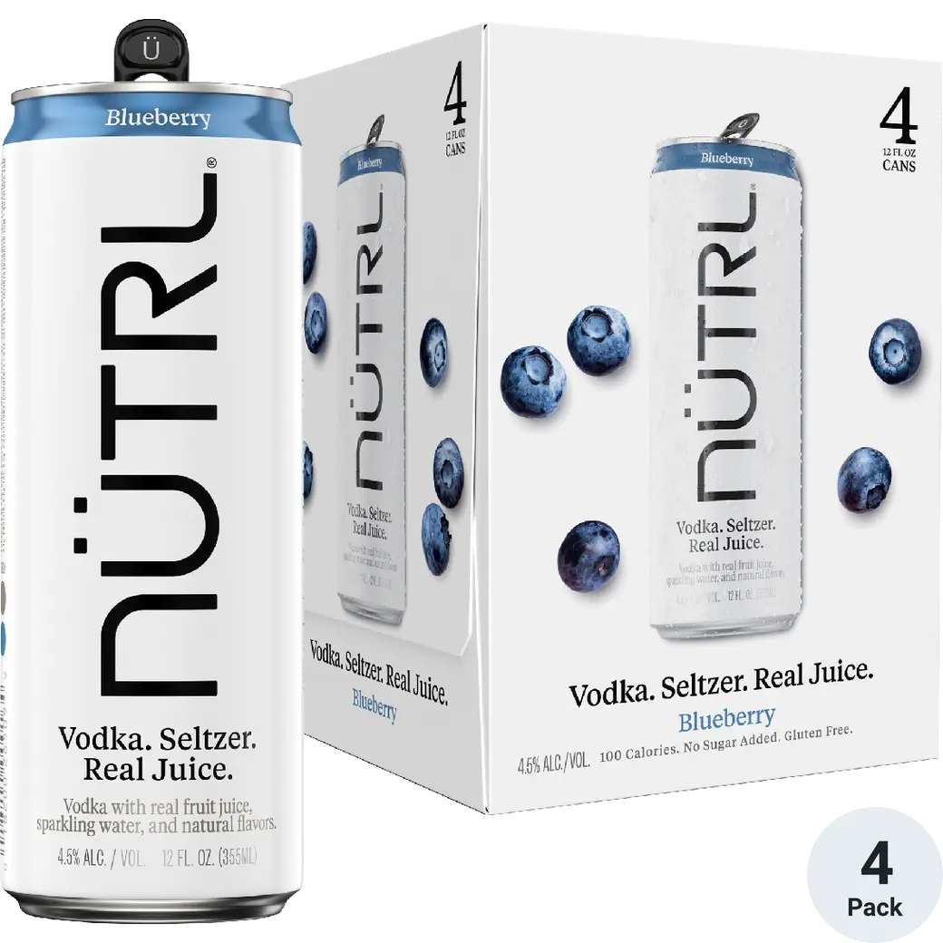 Nutrl Vodka Seltzer Blueberry 12OZ 4PK