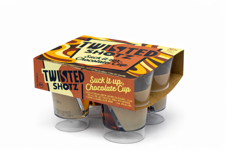 Twisted Shotz Suck It Up Choc Cup 4PK